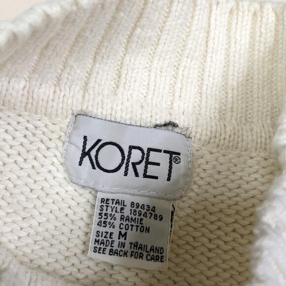 Vintage Grandma ski sweater pastel mock neck turtleneck koret Size Medium - Picture 3 of 4